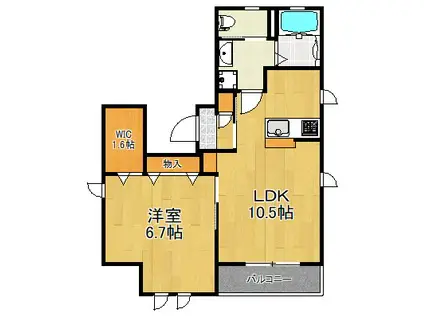 ヘーベルメゾン(1LDK/3階)の間取り写真