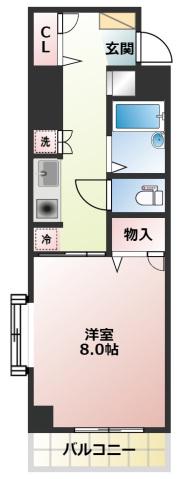 エスペランサ津島(1K/8階)の間取り写真