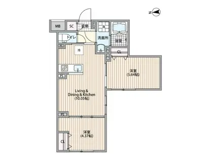 OAK VILLA三軒茶屋 オークヴィラ三軒茶屋(2LDK/4階)の間取り写真