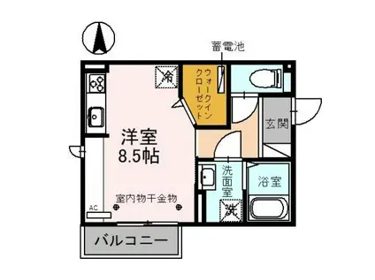 グレースローズ(ワンルーム/2階)の間取り写真