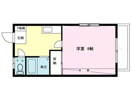 K1マンション(1K/3階)の間取り写真