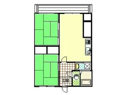 コージン田尾(2LDK/3階)の間取り写真