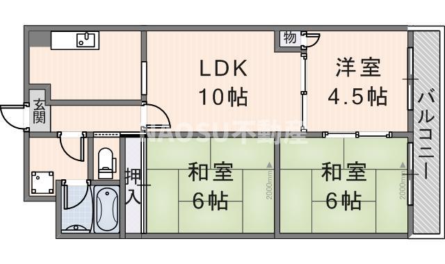 セラヴィー島之内(3LDK/2階)の間取り写真
