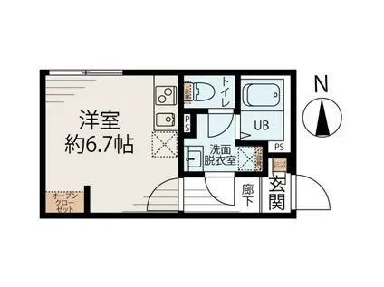 KIBA-LAB(1K/2階)の間取り写真