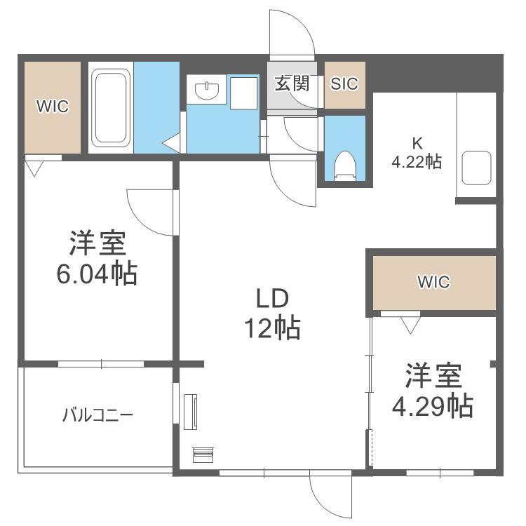 ガイアールS24(2LDK/3階)の間取り写真