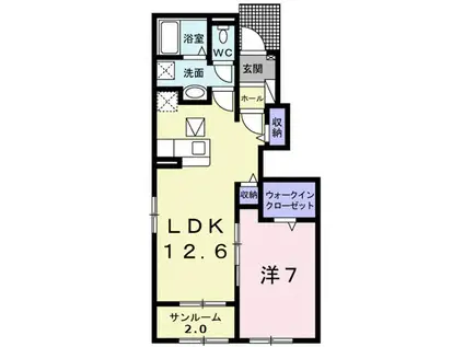 エクセレントハウス(1LDK/1階)の間取り写真