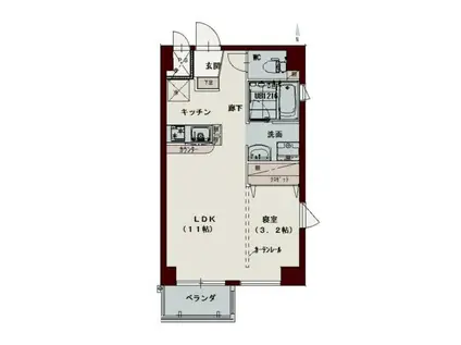 コリドール西内町(1LDK/8階)の間取り写真