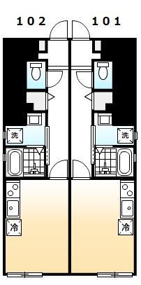 アネックス西新涯(ワンルーム/1階)の間取り写真
