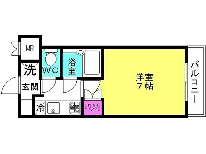 サンロード・スクエア・ショウワ(1K/6階)の間取り写真