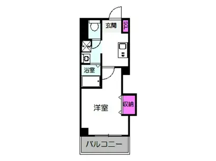 みおつくし桑津(1K/2階)の間取り写真