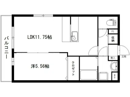 ハイトレイン(1LDK/3階)の間取り写真