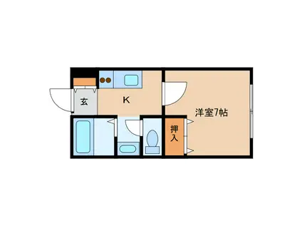 アネックスK・IV(1K/1階)の間取り写真