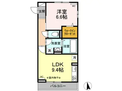 D-ROOM南栄町(1LDK/2階)の間取り写真