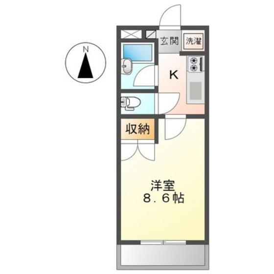 シャインキャッスルII(1K/1階)の間取り写真