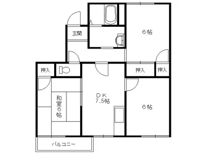 ハイツホルスト(3DK/2階)の間取り写真
