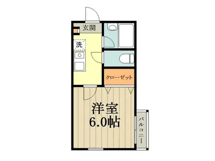 OZ弐番街(1K/1階)の間取り写真