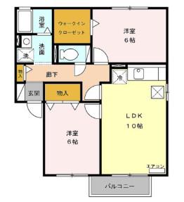 ウィルモア(2LDK/1階)の間取り写真