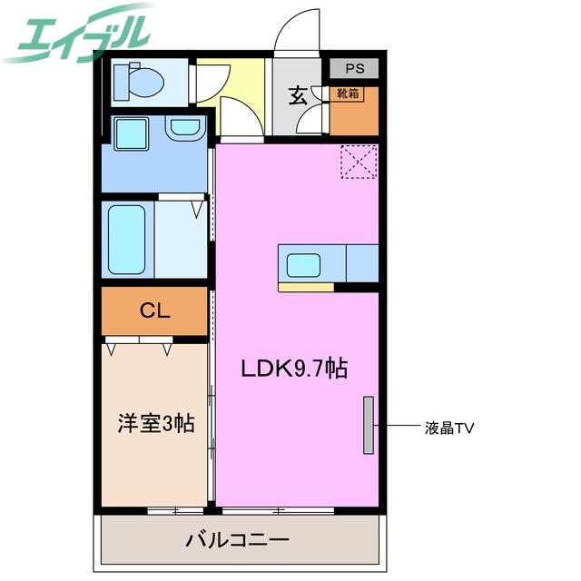 ニエット(1LDK/3階)の間取り写真