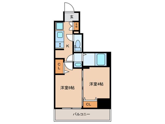 N-STAGE 本蓮沼(2K/7階)の間取り写真