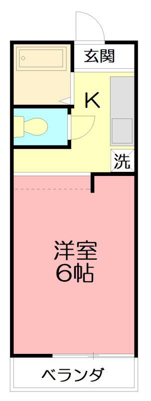 プリンスハウス(1K/2階)の間取り写真