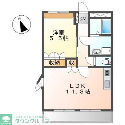 フィオレ(1LDK/2階)の間取り写真
