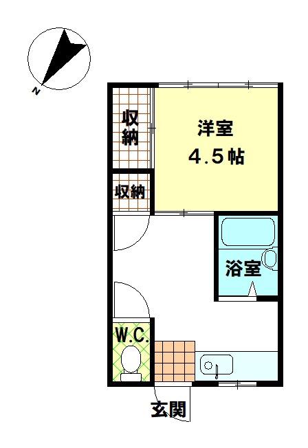 旭ハウス(1DK/2階)の間取り写真