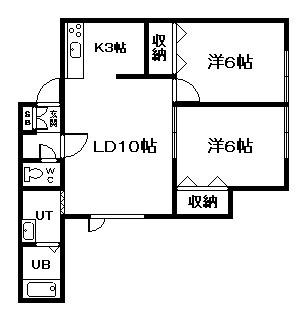 メリット東光(2LDK/2階)の間取り写真