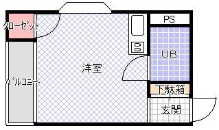 アパートメント寝屋川II(ワンルーム/2階)の間取り写真