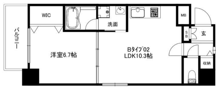 高栄京町マンション(1LDK/5階)の間取り写真