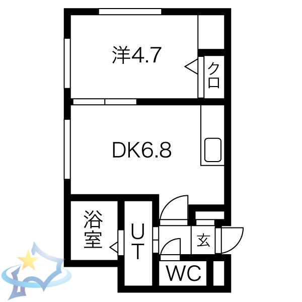 プレセンスS20(1DK/3階)の間取り写真