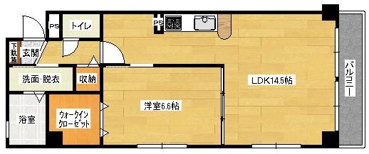 フォブール寺川(1LDK/1階)の間取り写真