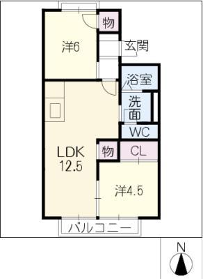 パークハウス春木台(2LDK/2階)の間取り写真