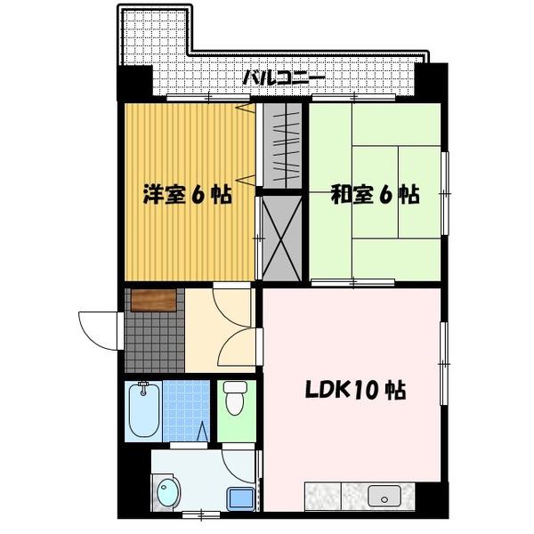 プラスドゥカネガエ(2LDK/5階)の間取り写真