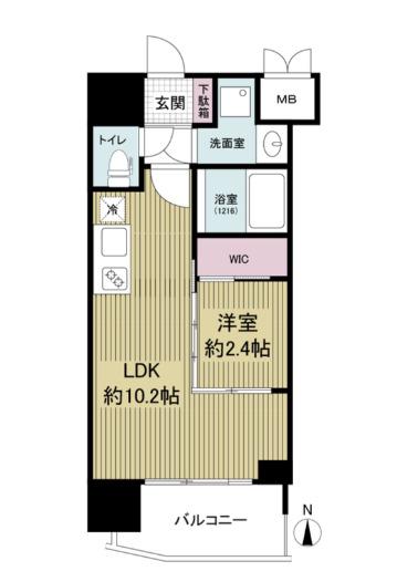 セレニテ本町東リアン(1LDK/12階)の間取り写真