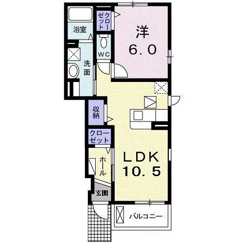 エスポワール山の街I(1LDK/1階)の間取り写真
