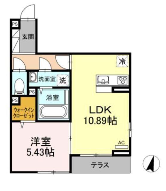 GOLDEN RINGS 12(1LDK/1階)の間取り写真