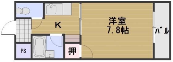 アルフィーネ厚生町(1K/4階)の間取り写真