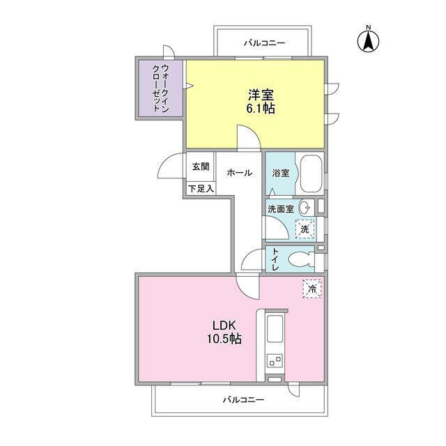 サニーヒルズ自由が丘(1LDK/4階)の間取り写真