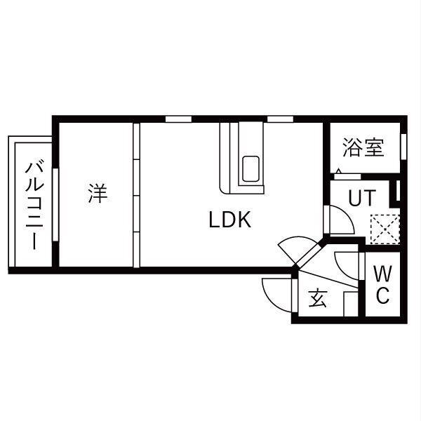 GRAND CHARIOT(1LDK/2階)の間取り写真