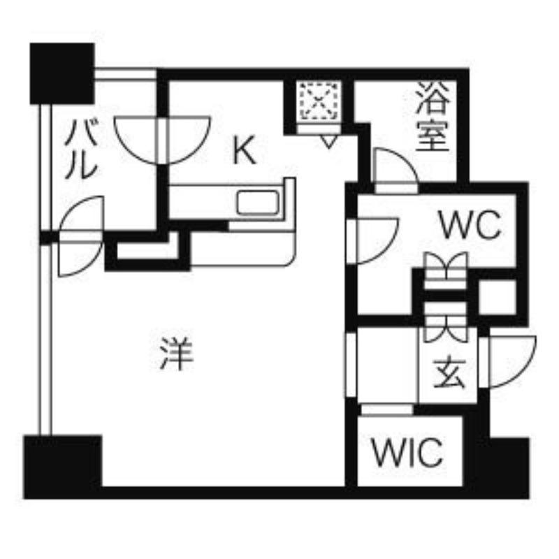 プライムメゾン鴨々川(1K/6階)の間取り写真