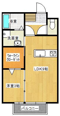 グリーンコーポ(1LDK/2階)の間取り写真