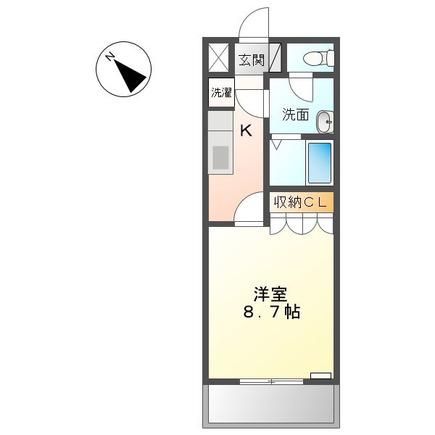 KOKOMO(1K/2階)の間取り写真