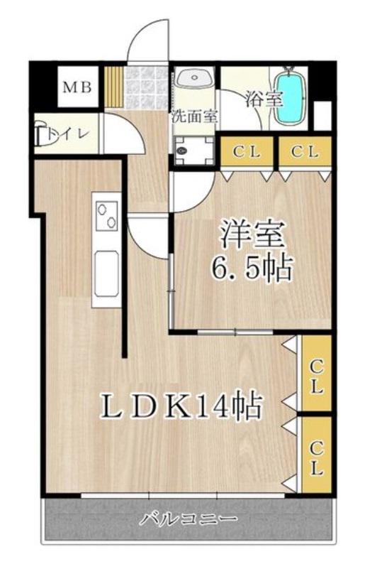 CITY SPIRE幸町(1LDK/11階)の間取り写真