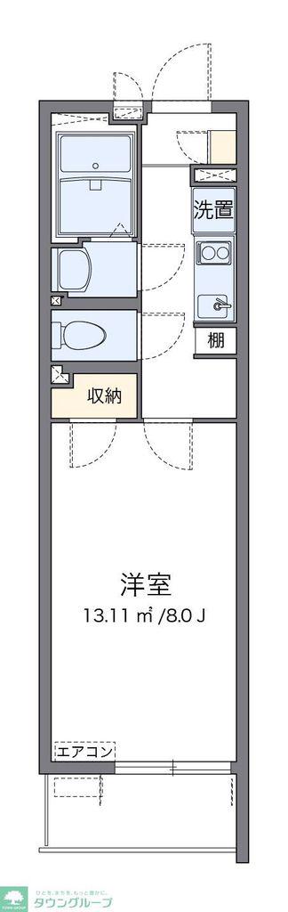 クレイノエスタシオン(1K/1階)の間取り写真