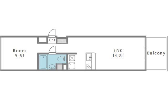 匠空KYOMACHIBORI(1LDK/4階)の間取り写真