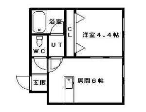 サンハウス白石(1DK/3階)の間取り写真