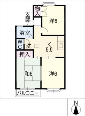 レジデンス青山(3K/2階)の間取り写真