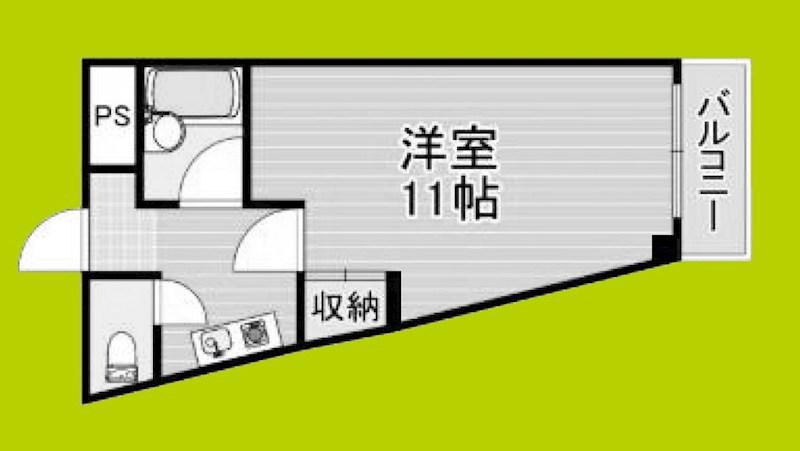 エスポワール御崎(ワンルーム/3階)の間取り写真