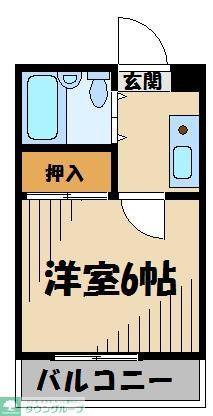 シャルマン氷川(1K/2階)の間取り写真