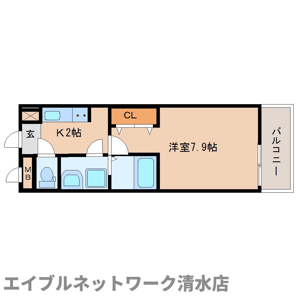 アザレアコート(1K/2階)の間取り写真